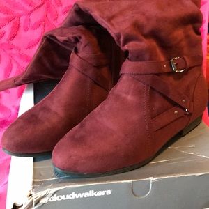 Avenue Burgundy Knee boots. Size 11W